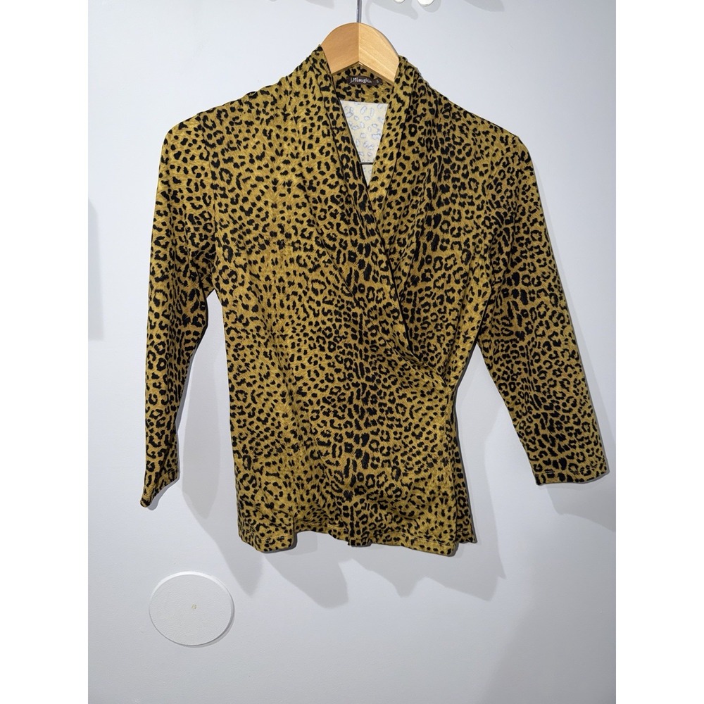 J.McLaughlin Leopard Print Wrap Style Top Catalina Cloth Sz S 1 - Picture 1 of 5